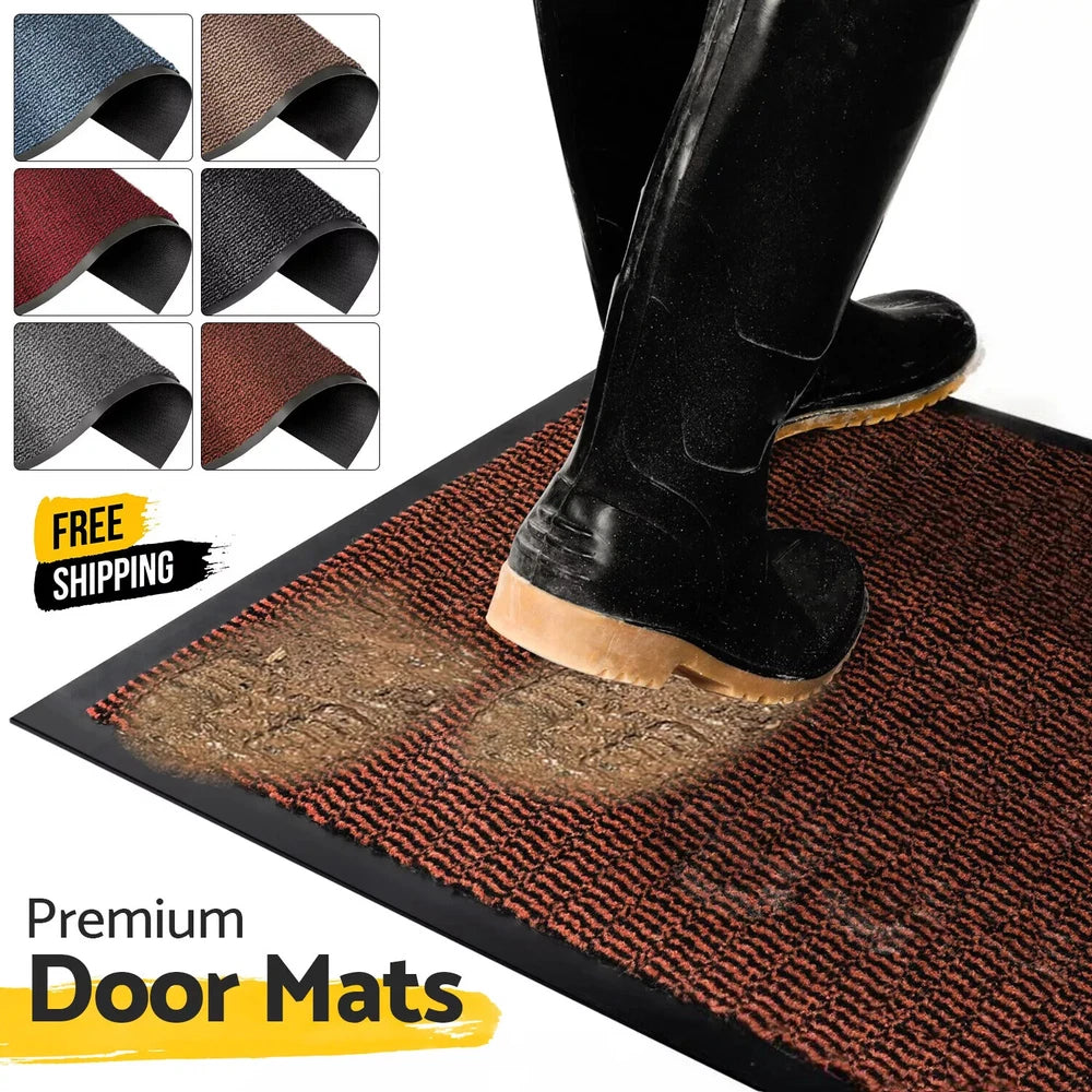 Door Mat Heavy Duty Barrier Rubber Entrance Non-Slip Floor Rugs Kitchen Runner