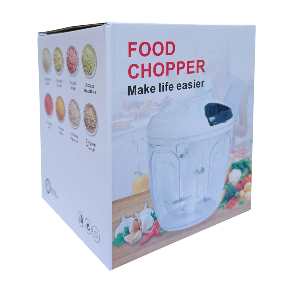 Vegetable Chopper Manual Pulling Food Slicer Hand Blender Kitchen Tool - White