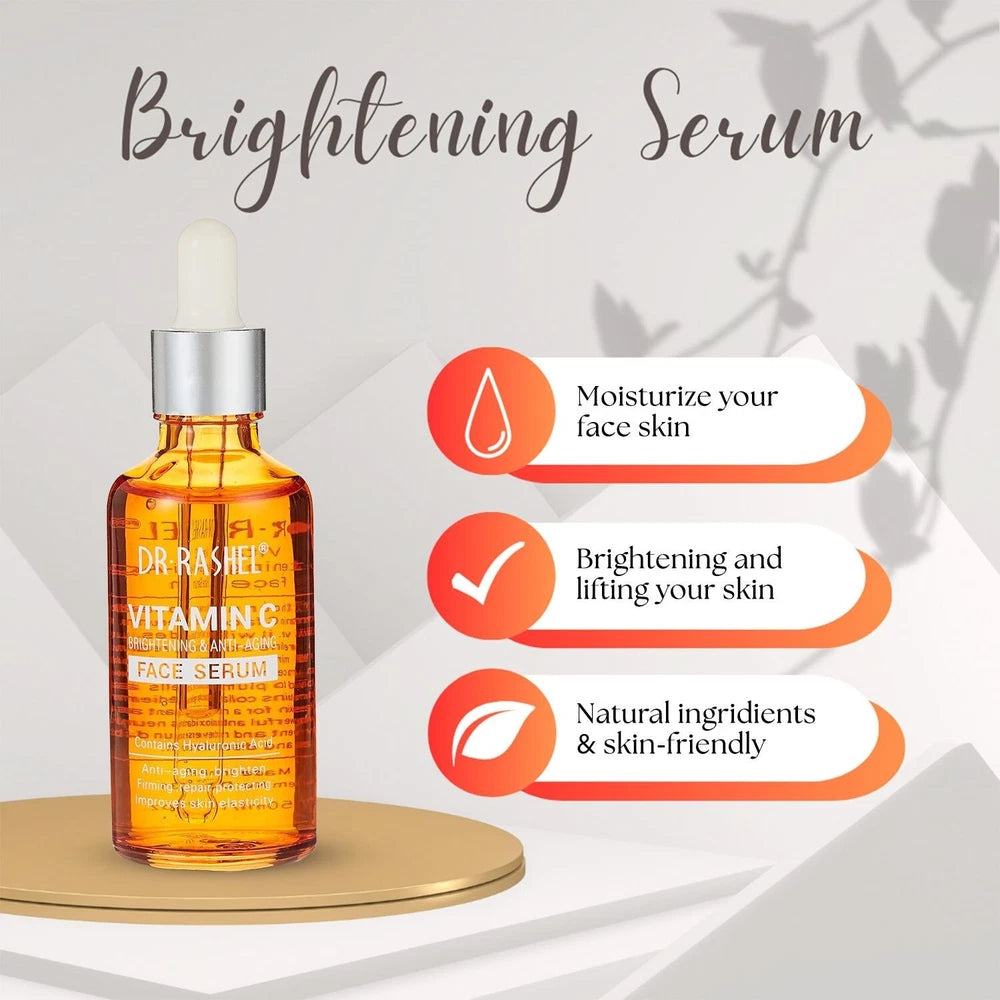 Vitamin C Face Serum & Cream Duo Hyaluronic Acid Brightening Anti-Wrinkle Set