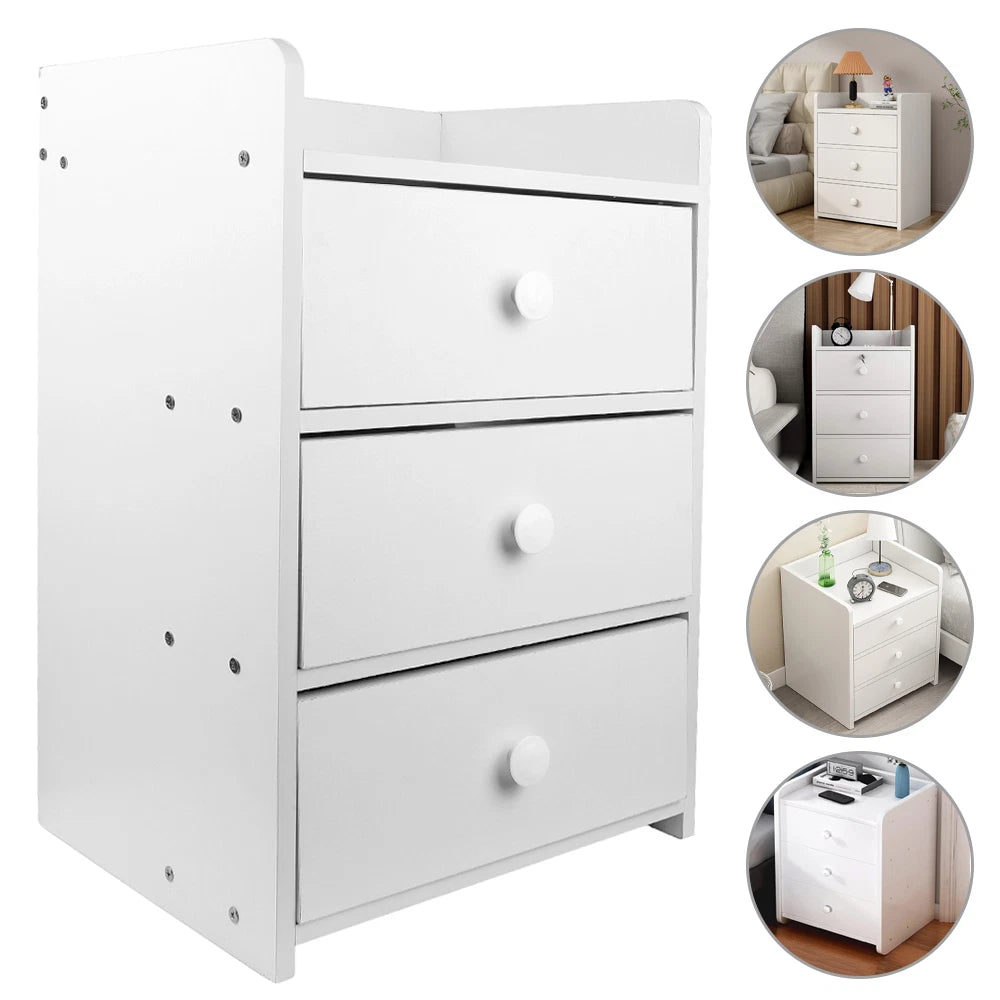 3 Drawer Wooden Bedroom Bedside Cabinet Furniture Storage Nightstand Side Table