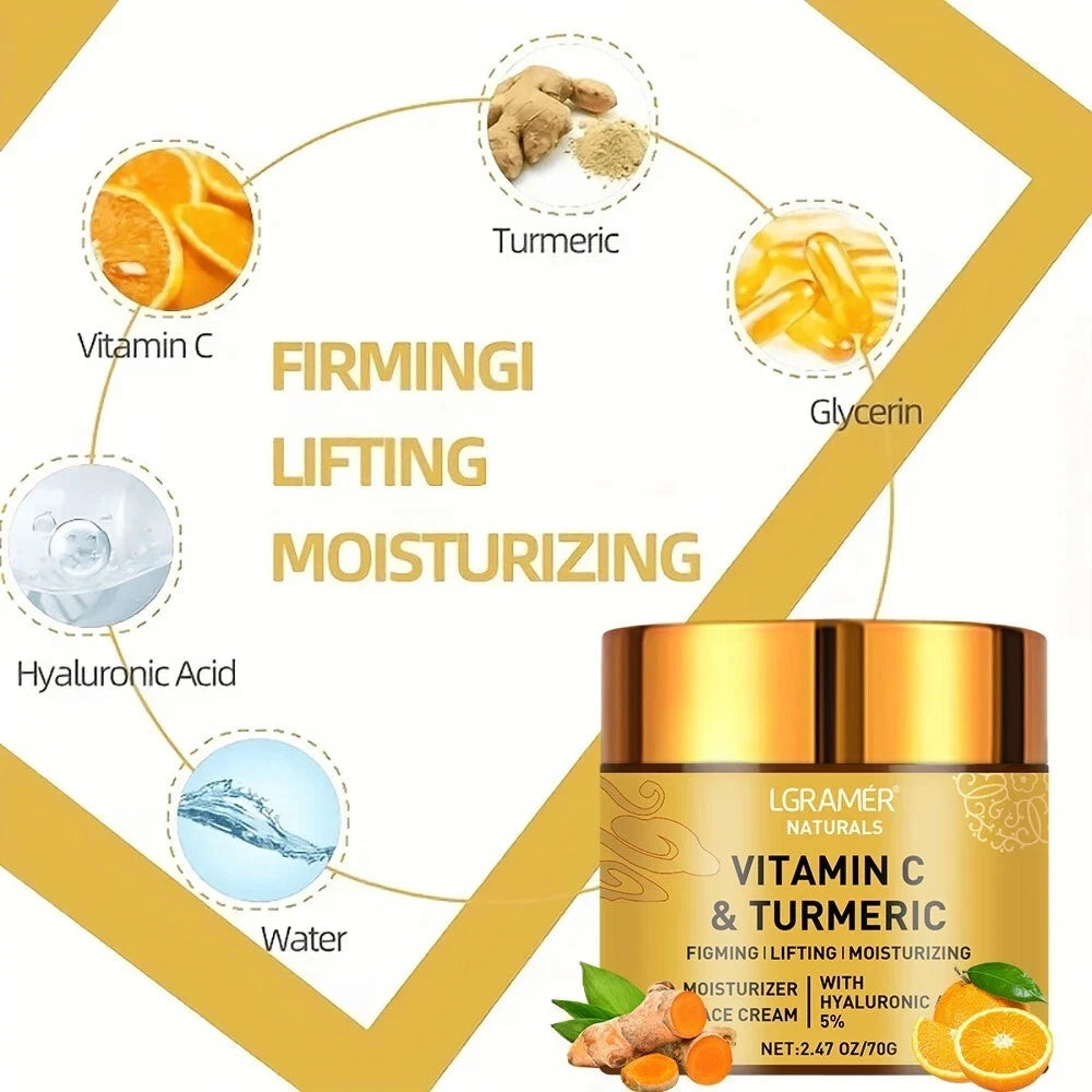 Turmeric Vitamin C Face Cream with Retinol – Moisturizing & Brightening