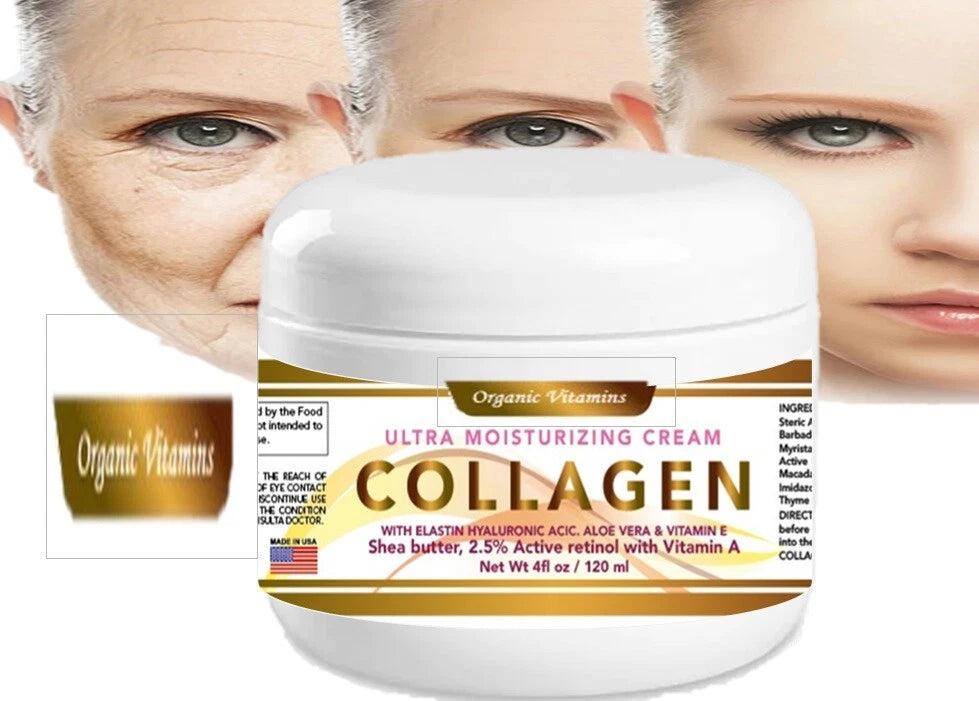 COLLAGEN & ELASTIN CREAM Smooth Supple Moisture Skin Face Anti Aging Wrinkle 4oz
