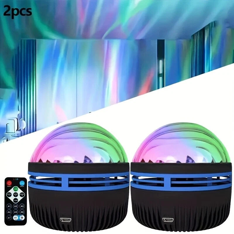 2X Northern Lights Galaxy Projection Lamp Aurora Star Projector Night Light Gift