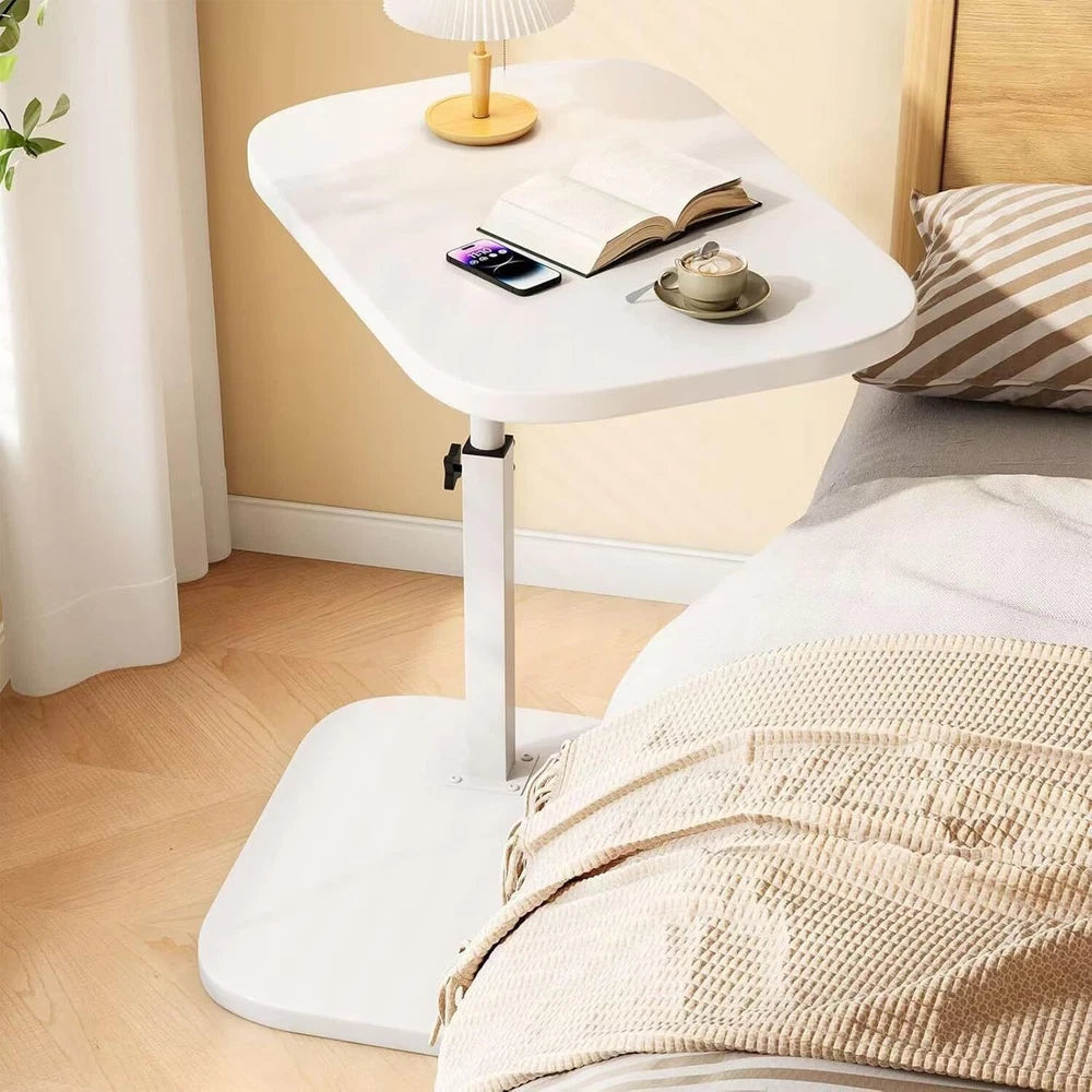Adjustable C-Shaped Sofa Side End Table Coffee Laptop Table Living Room Bedroom