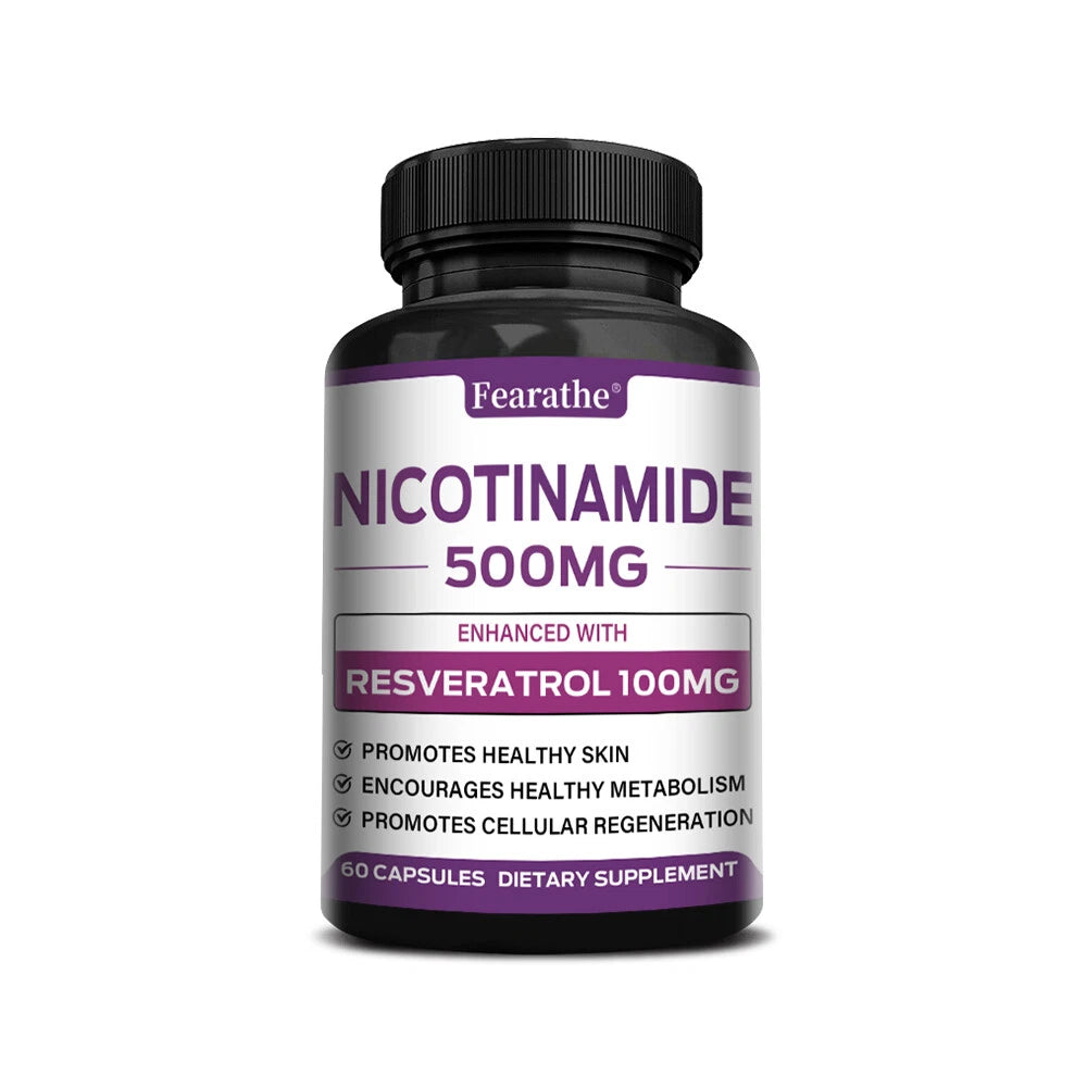 Niacinamide Supplement 500 Mg, Promotes Cell Regeneration, Repair & Skin Health