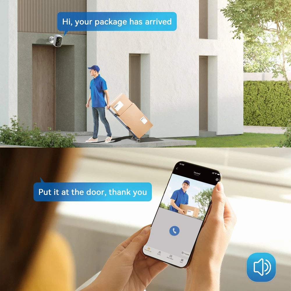 TMEZON Outdoor Security Camera Colour Night Vision Home WiFi Battery CCTV System