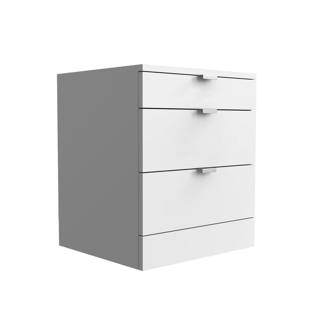 Modern 3 Drawers Bedside Table with Shelf Nightstand Bedroom Furniture Storage