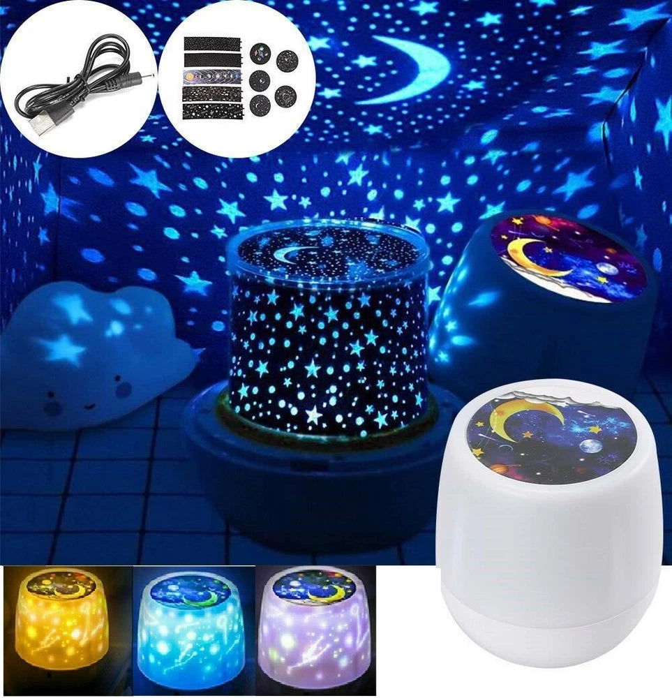 Rotating LED Night Light Bedroom Ceiling Star Sky Moon Lamp LED Star Projector