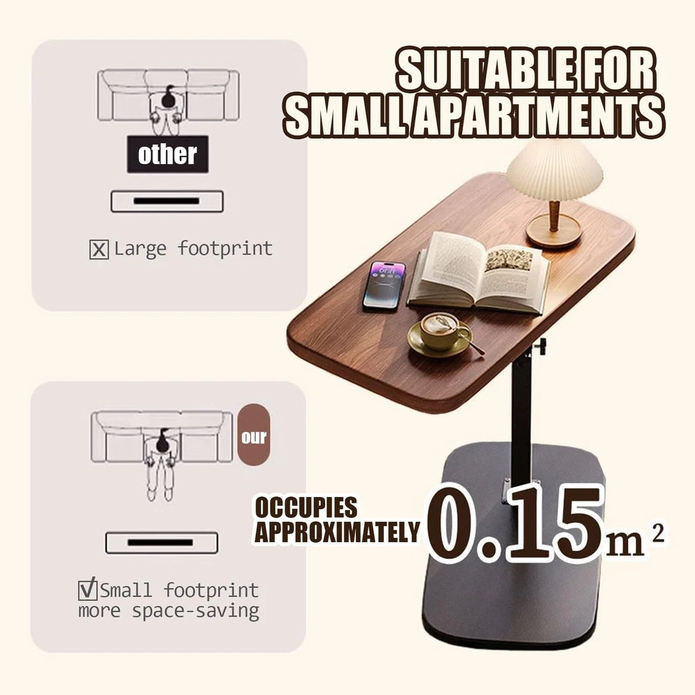 Adjustable C-Shaped Sofa Side End Table Coffee Laptop Table Living Room Bedroom