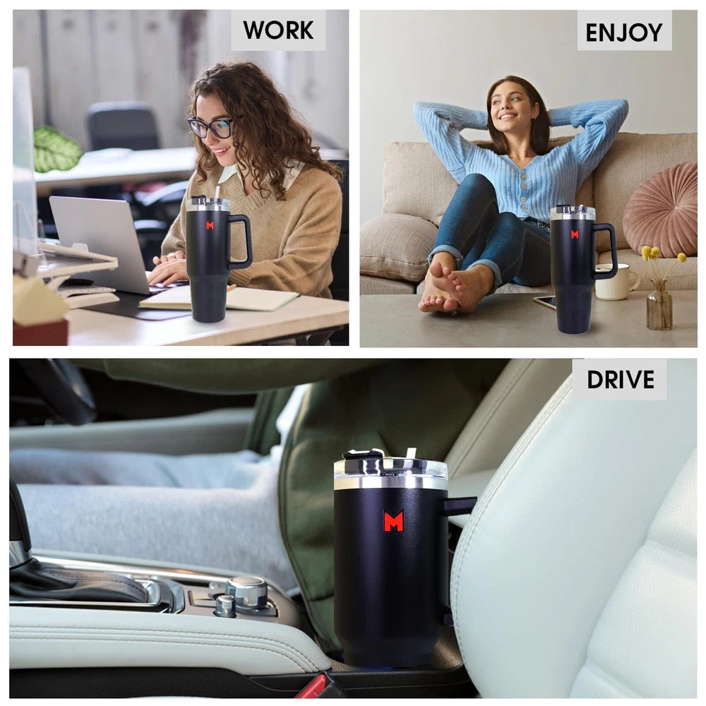 40oz Tumbler Stainless Steel Insulated Travel Mug with Straw and Lid Coffee Mug