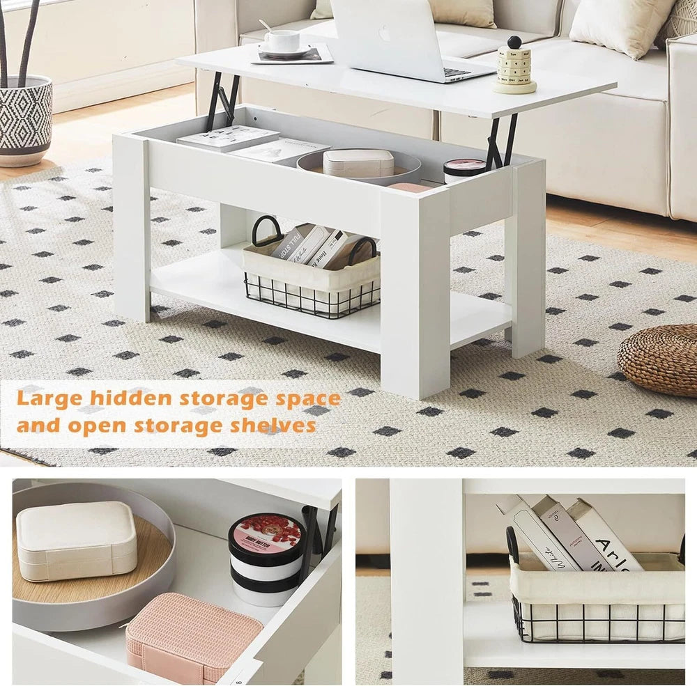 Coffee Table With Storage Lift Top Up Drawer Shelf Living Room Furniture Wooden