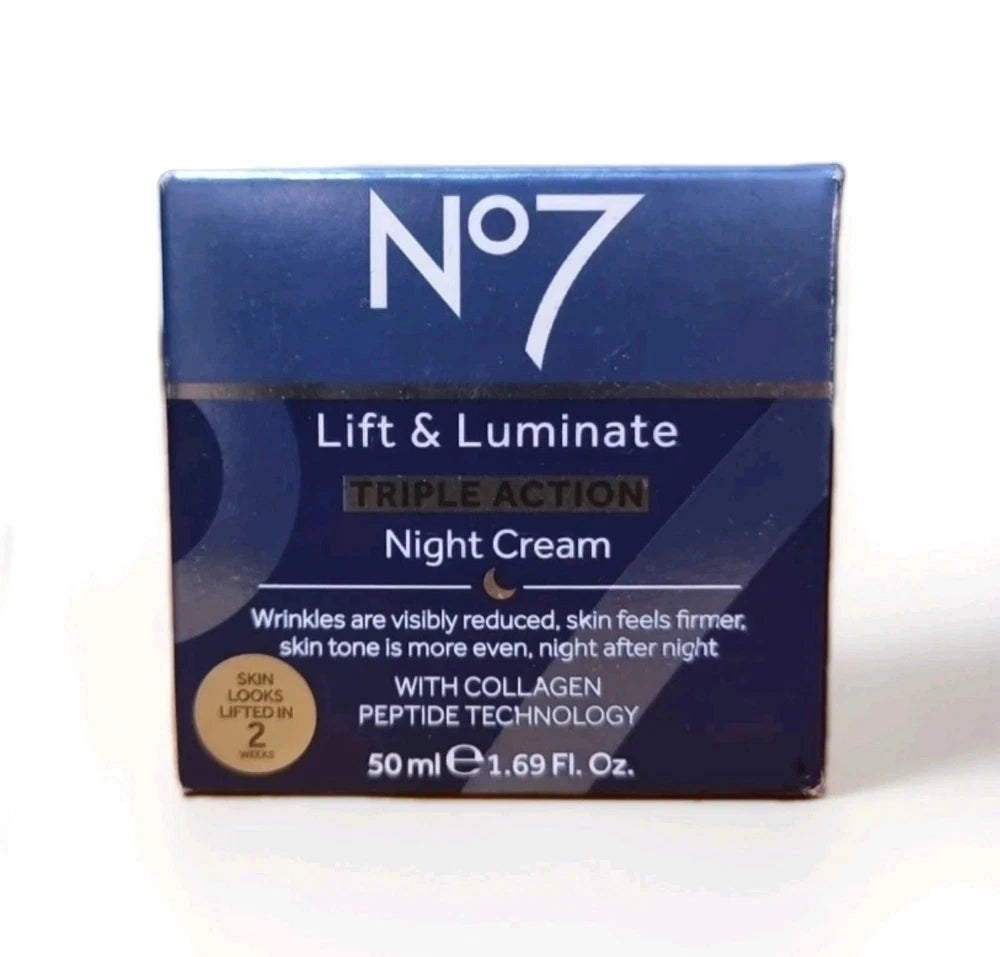 No7 Lift & Luminate Triple Action Night Cream - 50ml -Brand New Boxed