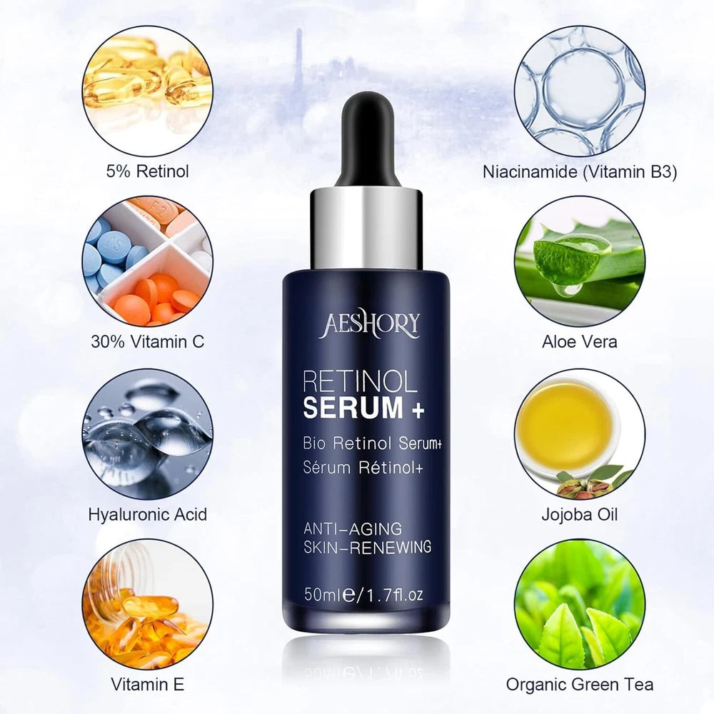 Anti-Aging Retinol Serum – 5% Strength, 50ml with Vitamin C & Hyaluronic Acid