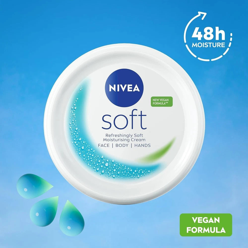 NIVEA Soft Moisturising Cream 500ml All Day Cream For Face Body Hands Vitamin E