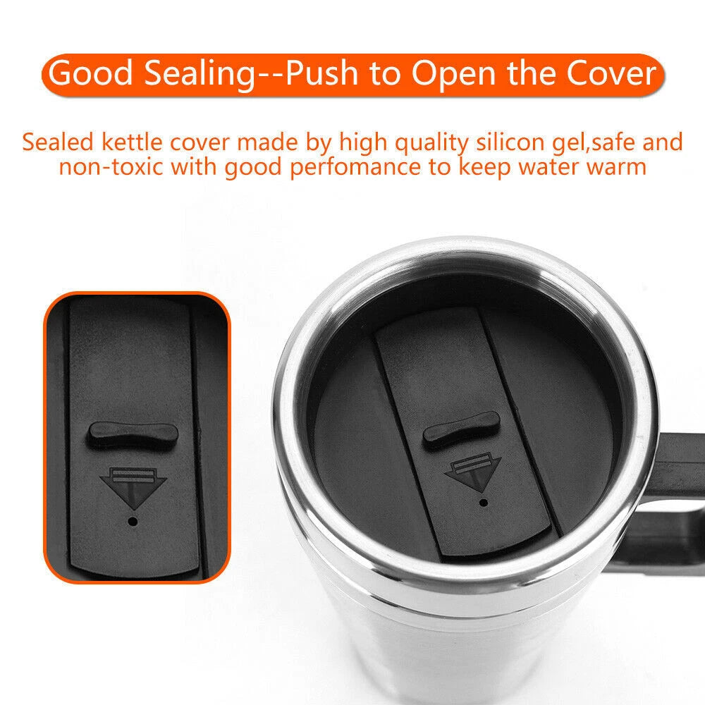 12V Car Travel Kettle Water Heating Bottle Electric Travel Mug Heated Coffee Mug