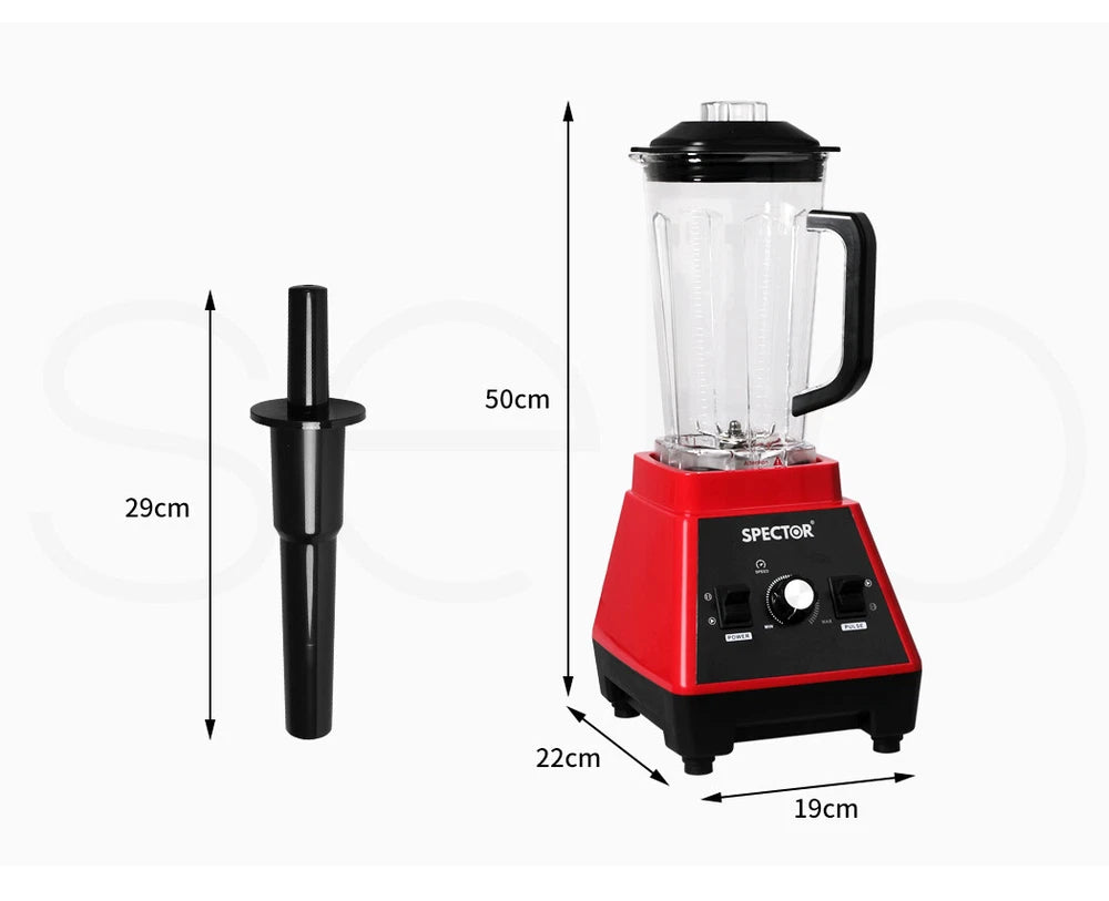 Spector 2L Commercial Blender Mixer Food Processor Juicer Smoothie Ice Crush Red