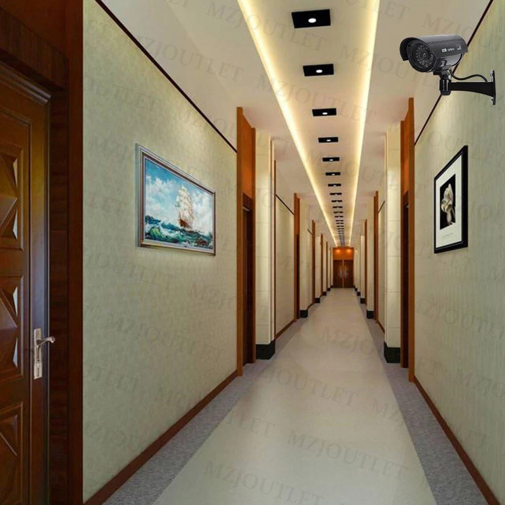 1/2 Dummy Security Camera Solar Powered CCTV Surveillance Bullet Cam Fake IR LED