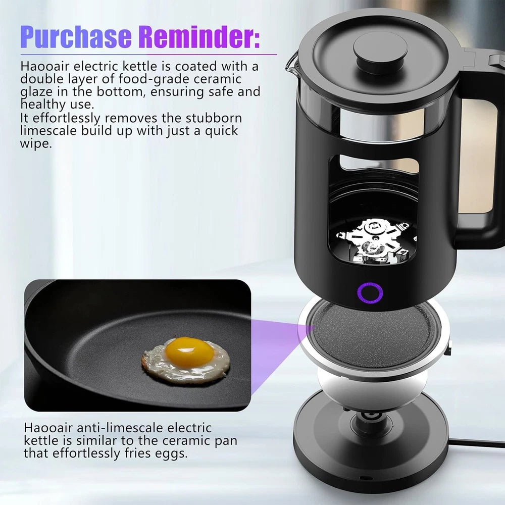 Electric Kettle Fast Boil 1500W Stainless Steel Jug Boil-Dry Protection