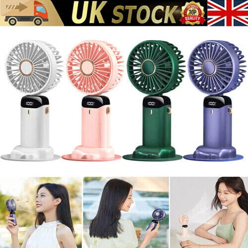 USB Rechargeable Mini Hand-held Fan Portable Folding Desk Fan Cooler Cooling