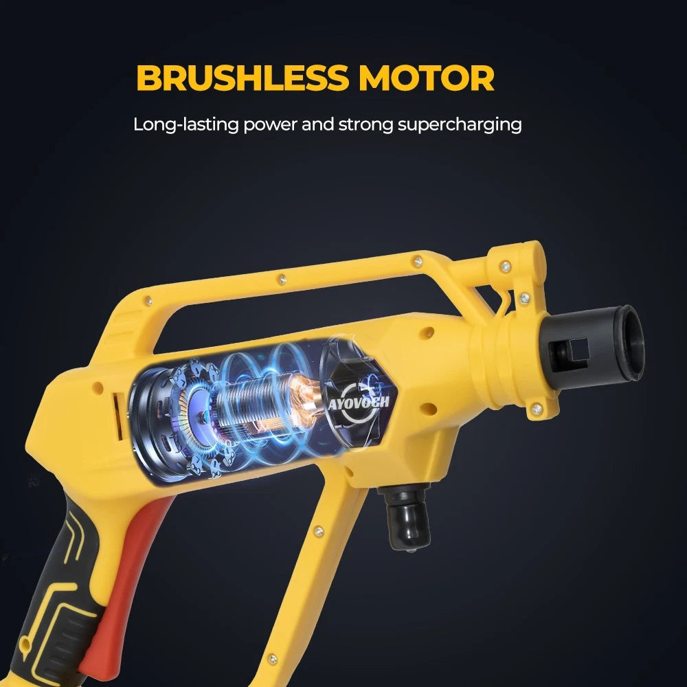 2 Battery Brushless Cordless Car High Pressure Washer Jet Water Wash Cleaner Gun