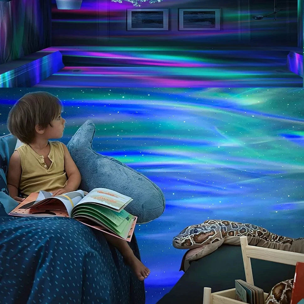 2X Northern Lights Galaxy Projection Lamp Aurora Star Projector Night Light Gift