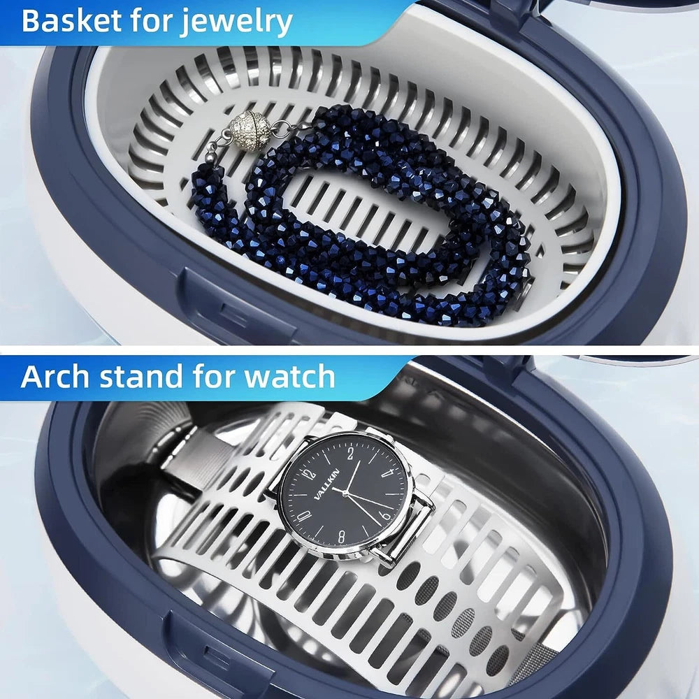 Uten 600ml Ultrasonic Cleaner Timer Watch Jewellery Cleaning Machine With Basket