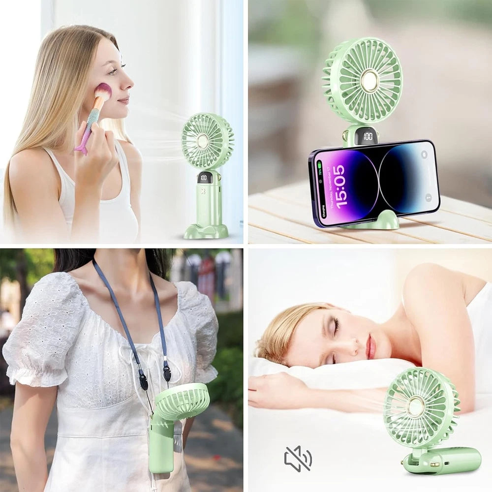 Neck Fan USB Portable Neck Fan Rechargeable Portable Cooler Neckband Bladeless~