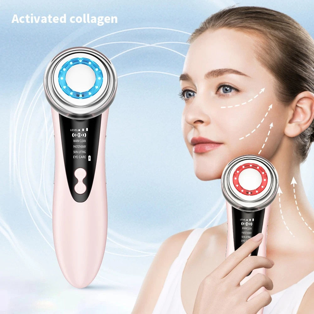 RF Facial Massager Skin Tightening Machine LED Light Photon Therapy Anti-aging