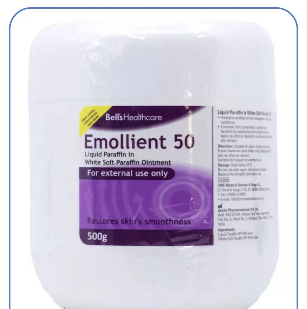 Fifty:50 Liquid Paraffin In White Soft Paraffin Ointment - 500g Bells