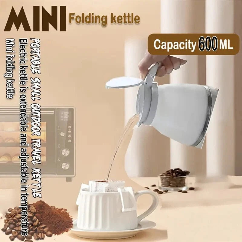 600ML Collapsible Travel Electric Water Kettle Folding Camping Caravan Silicone