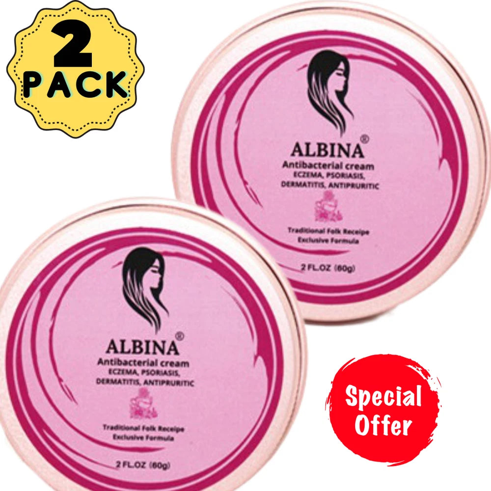 2x ALBINA Psoriasis Eczema Rosacea Dermatitis Cream, Treatment Gel 60ml - UK