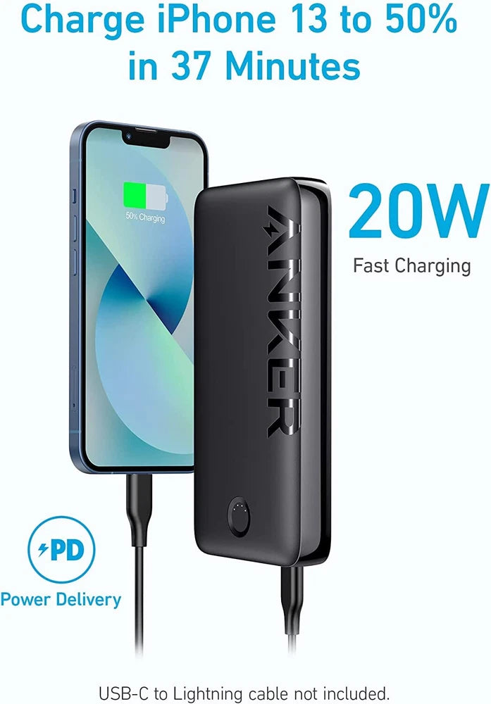 Anker 20000mAh Power Bank Battery Portable Charger USB-C Fast Charge for iPhone