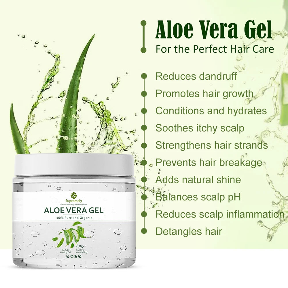 100% Pure Aloe Vera Gel Natural Organic Multipurpose Soothing Hair & Skin Care