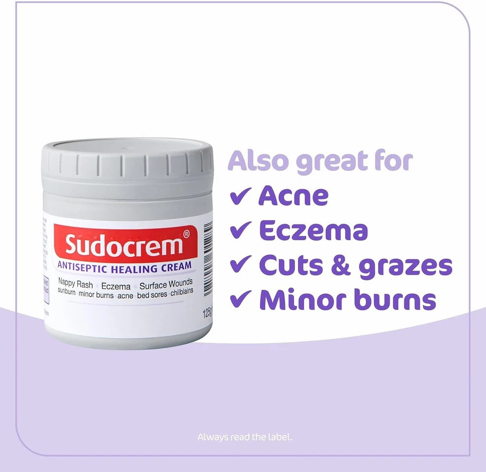 Sudocrem Antiseptic Healing Cream 125g for aby Nappy Rash, Eczema, Minor Burns