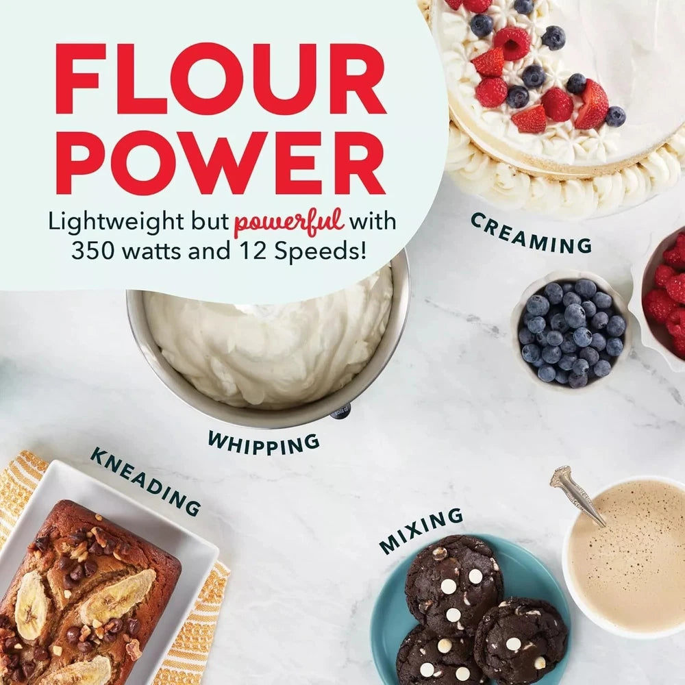 5L Stand Mixer for Baking – Stainless Steel Bowl, Dough Hook & Whisk Included