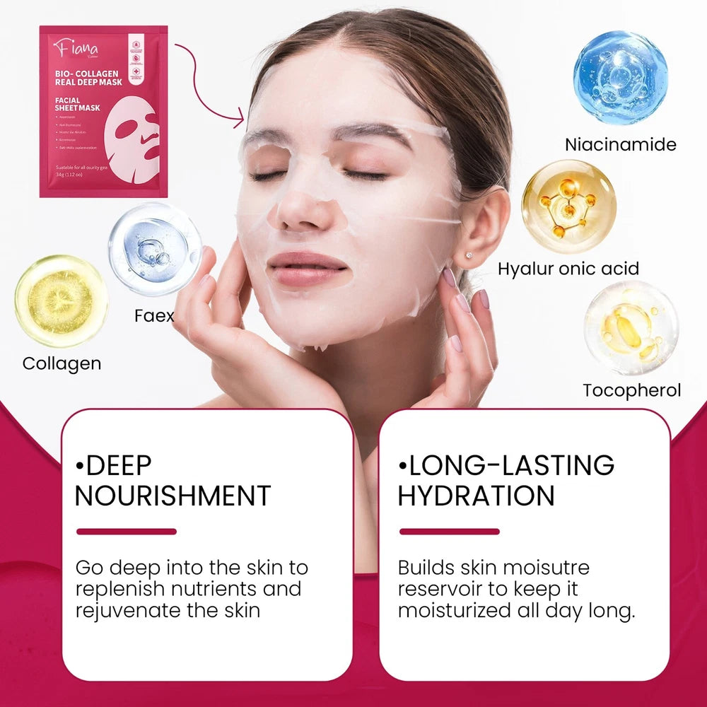 4x Bio Collagen Real Deep Face Mask Anti Age Wrinkle Skin Care Firming Hydrating