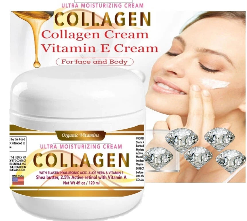 COLLAGEN & ELASTIN CREAM Smooth Supple Moisture Skin Face Anti Aging Wrinkle 4oz