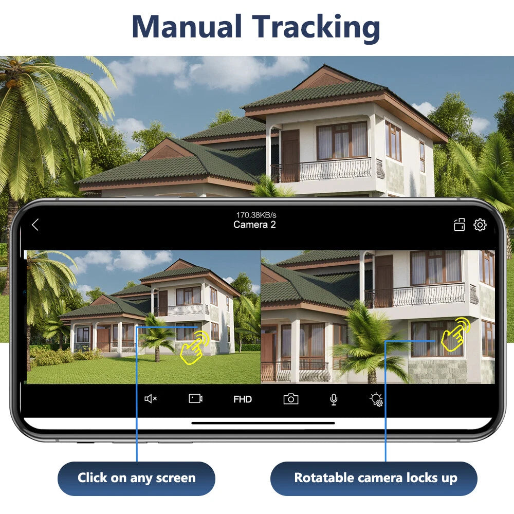 Wireless 4K IP Camera WIFI Outdoor CCTV HD PTZ Smart Home Security IR Cam 8MP