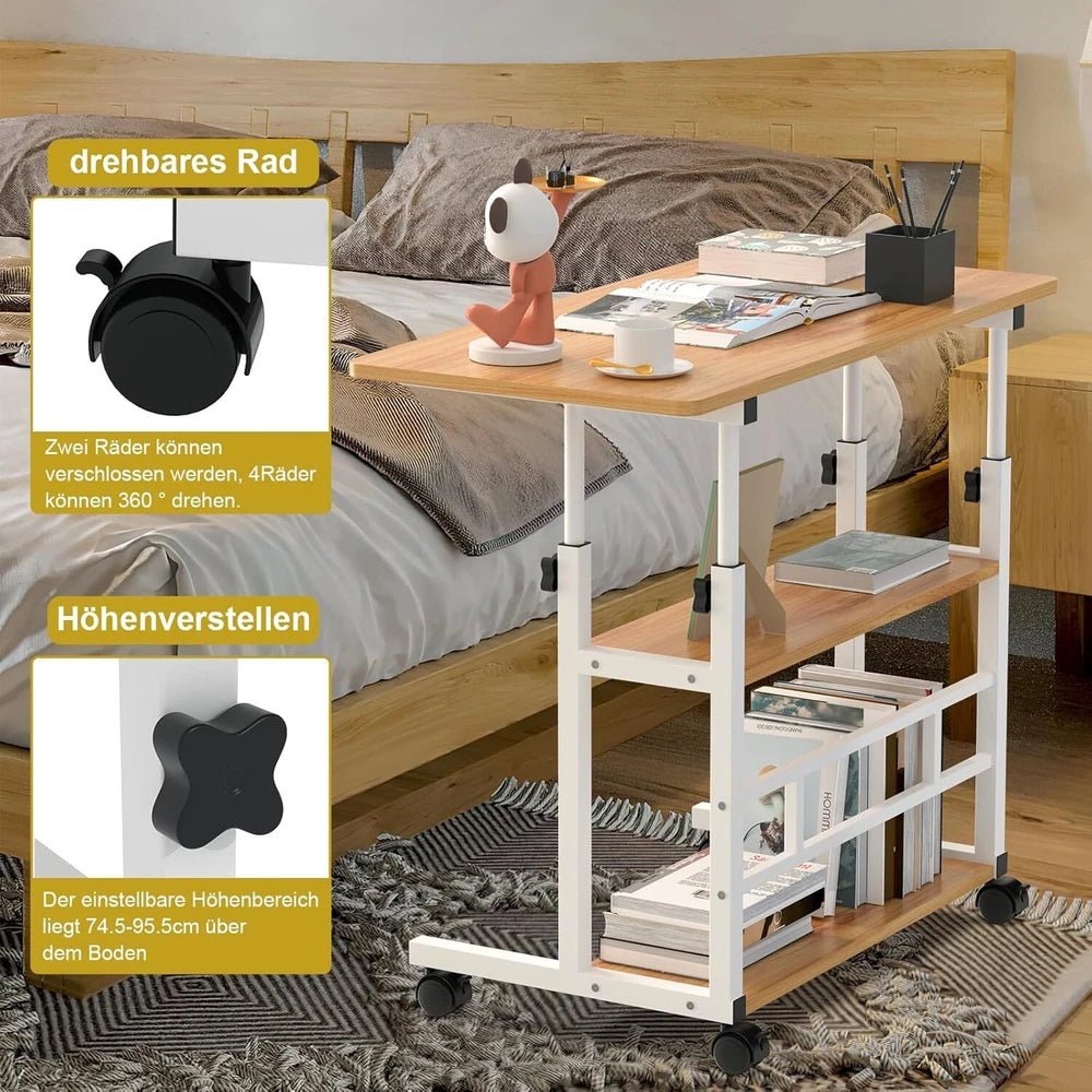 Adjustable Home Study Table Notebook Computer Folding Laptop PC Trolley Desk UK