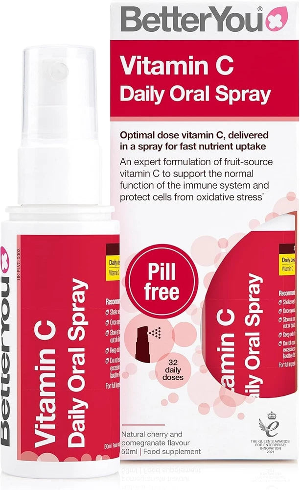 BetterYou Vitamin C Daily Oral Spray Pill-free Vitamin C Supplement 120mg - 50ml