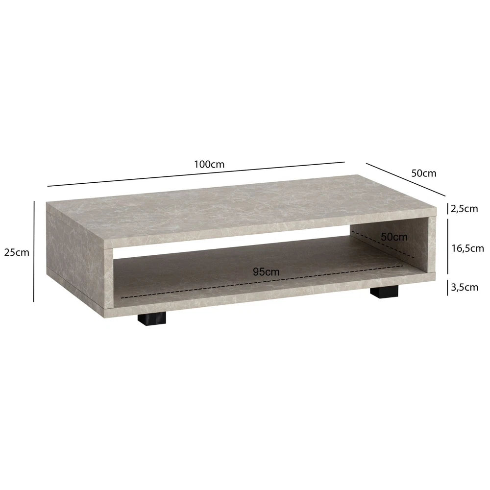 Coffee Table 100x50x25cm Beige