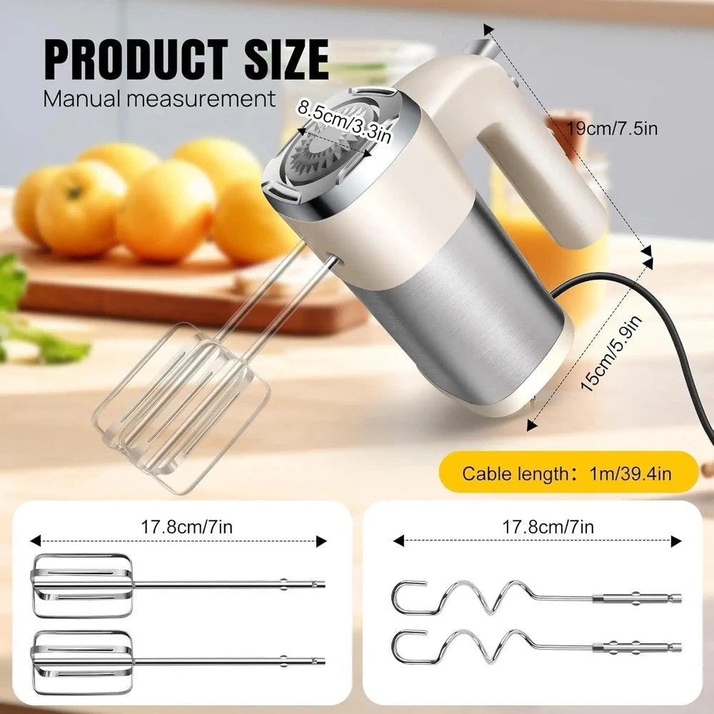 800W Electric Hand Mixer Food Whisk 5 Speeds Turbo Egg Beater Cake Baking