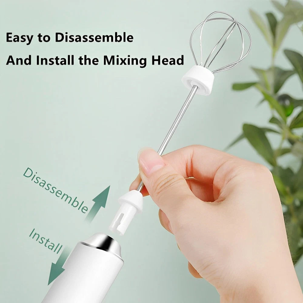 USB Rechargeable Milk Coffee Frother Whisk Egg Beater Handheld Frappe Mixer New