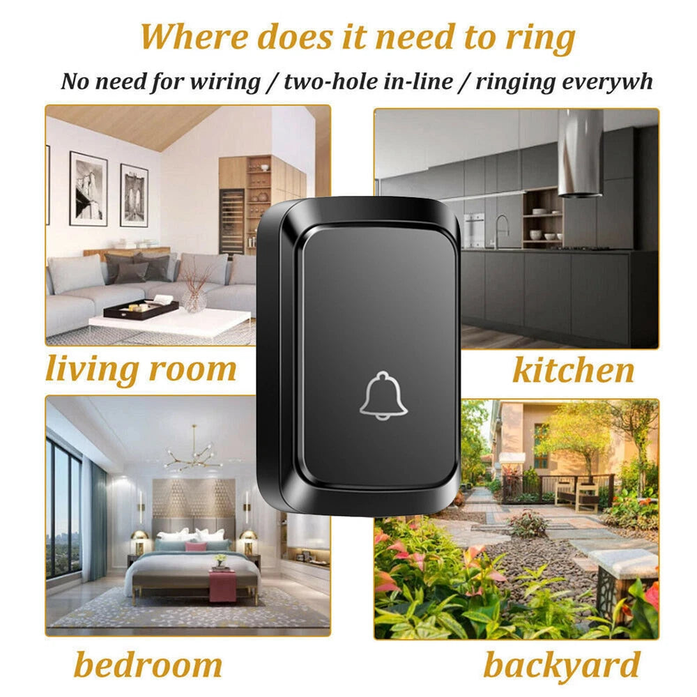 Loud Wireless Doorbell Plug in Cordless Doorbells Waterproof Door Bell Chime Kit