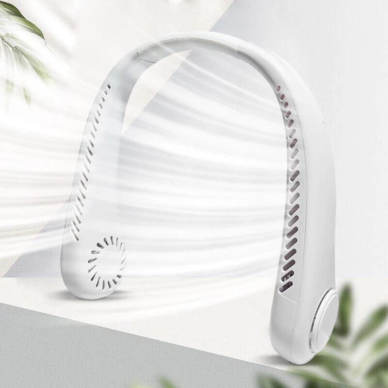 Neck Fan USB Portable Neck Fan Rechargeable Portable Cooler Neckband Bladeless~