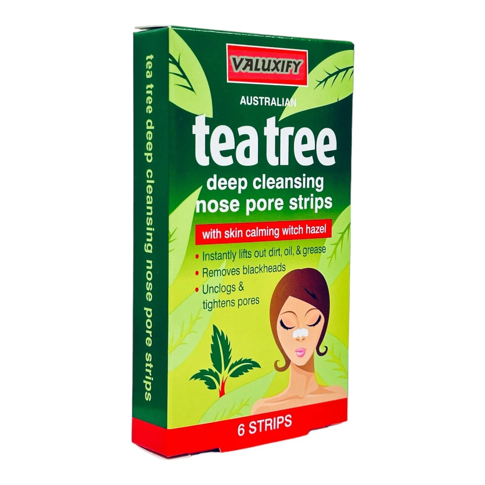 Tea Tree Nose Pore Strips Blackhead Removal Smooth Deep Cleansing Unclog Pores