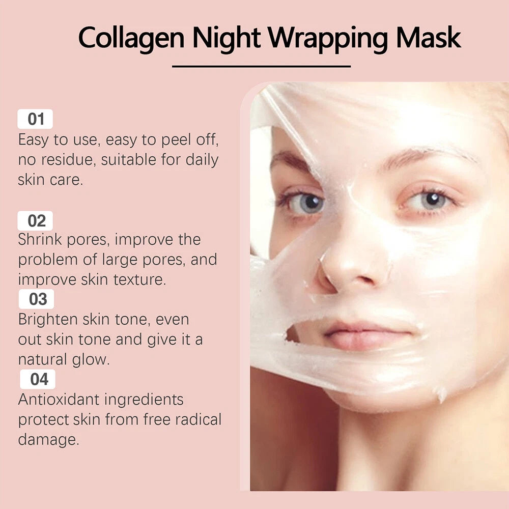 Kojic Acid Turmeric Collagen Night Wrapping Mask Overnight Peel Off Facial Mask