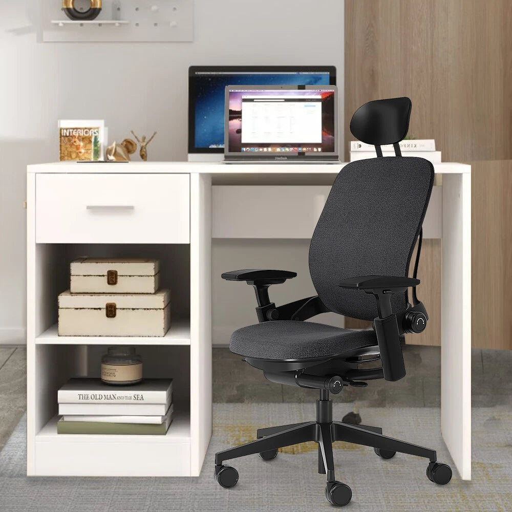 100cm Computer Desk Study Writing Table PC Laptop Desk with Drawer 2 Shelves