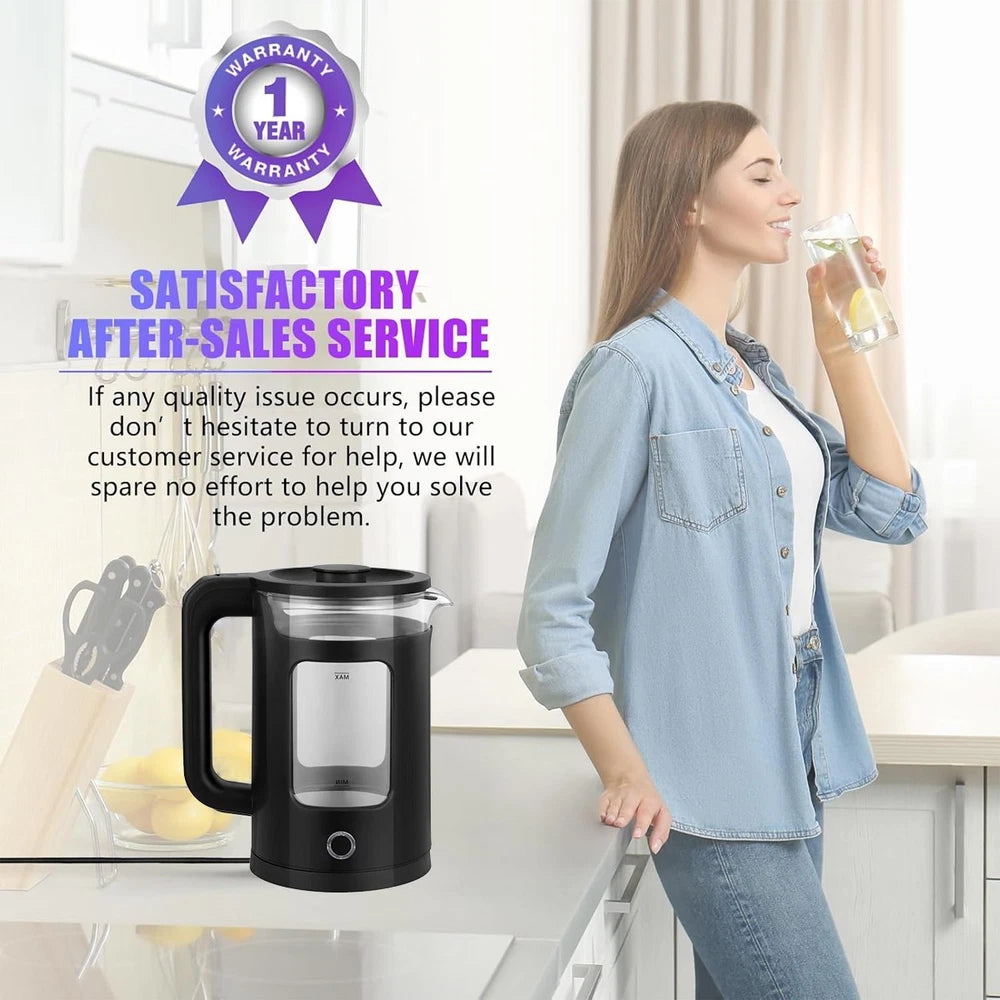 2.3L Electric Kettle Fast Boil 1500W Stainless Steel Jug Boil-Dry Protection