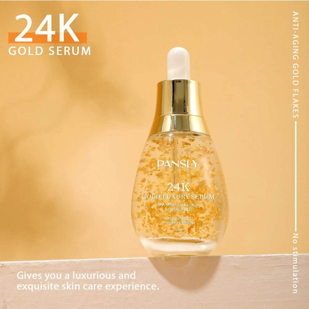 24K Gold Serum Pigmentation Uneven Skin Tone Dark Circles Collagen Boost